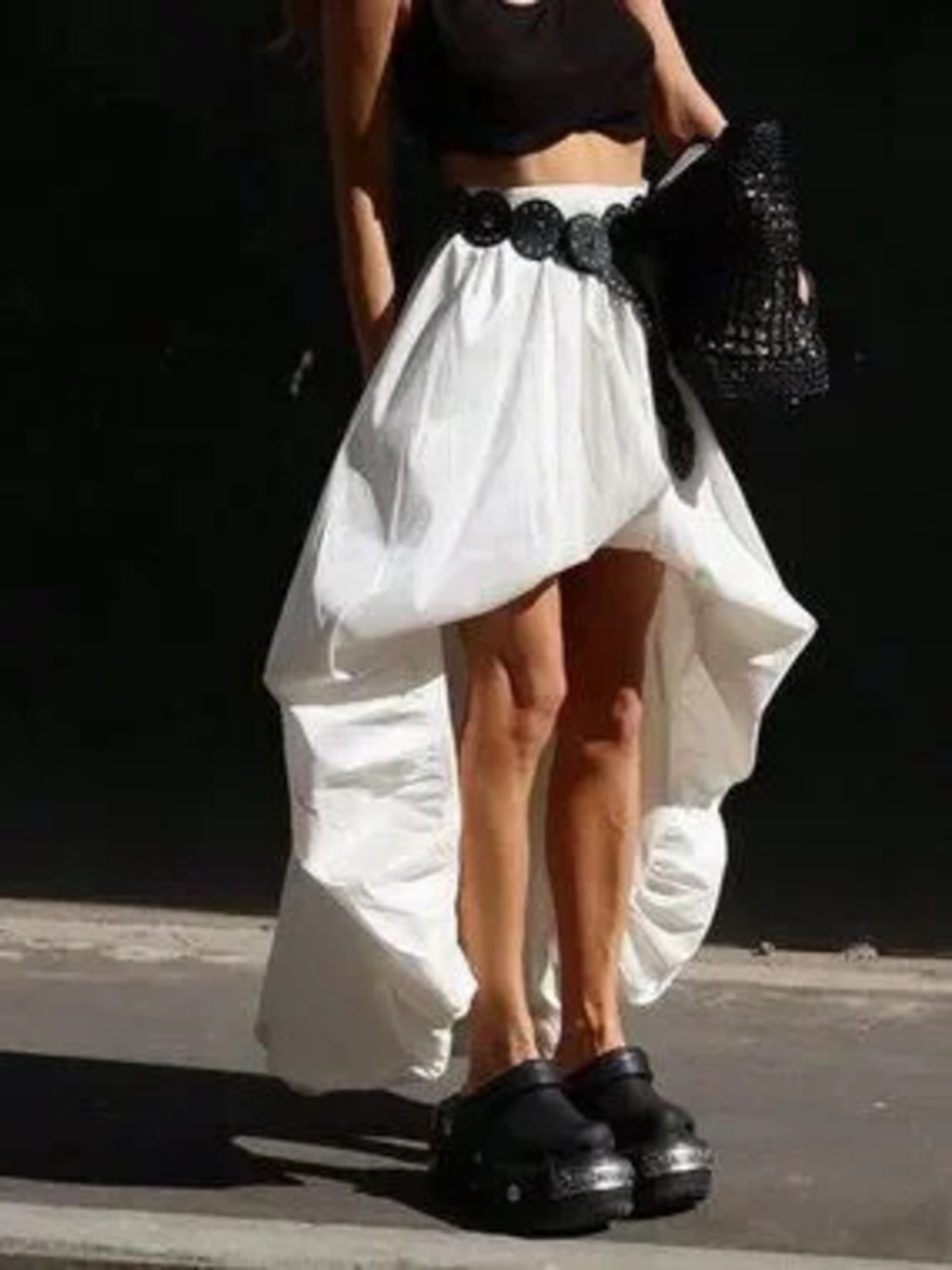White Sexy Women's High Low Asymmetrical Long Maxi Skirt